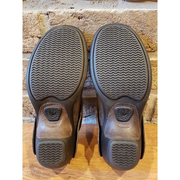 MERRELL Womens Shoes Brown Size 6 Leather Luxe Wrap Clogs Mule Bitter Chocolate - Picture 8 of 13